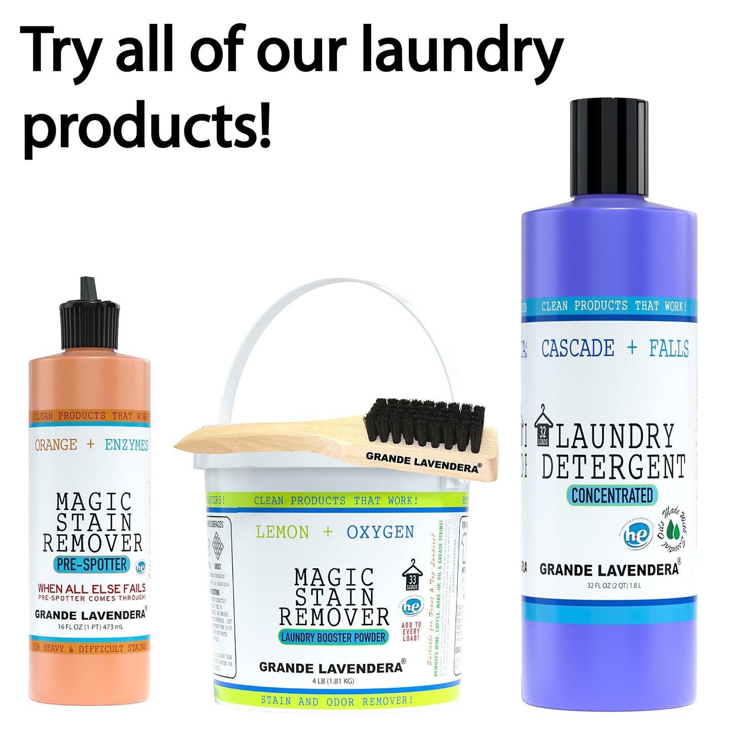 Professional Laundry Brush for Stains on Clothes, Nylon Bristles & Wooden Handle, Stain Scrubber for Hand Washing and Fabric Spot Cleaning Tool