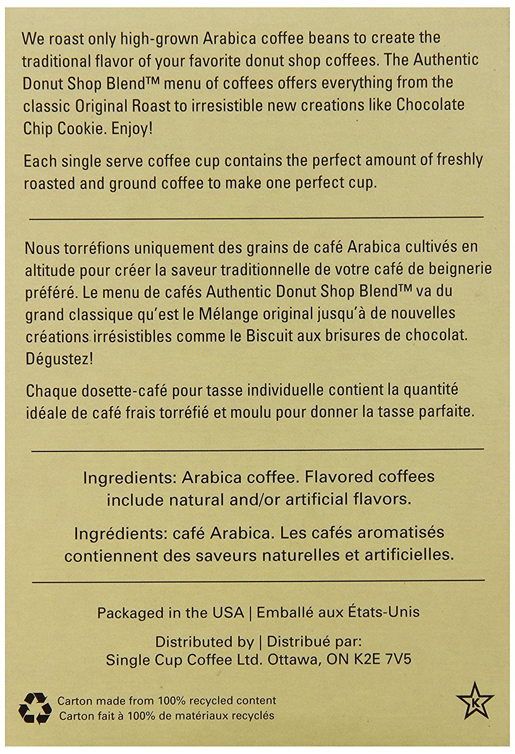 Authentic Donut Shop Blend Chocolate Chip Cookie Single Cup Coffee for Keurig K Cup Brewers, 24Count