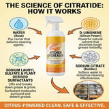 CITRATIDE Kitchen Degreaser Spray - Heavy Duty Plant-Based Citrus Cleaner for Countertops, Stovetops & Appliances - Non-Toxic, USA Made (32 fl oz)