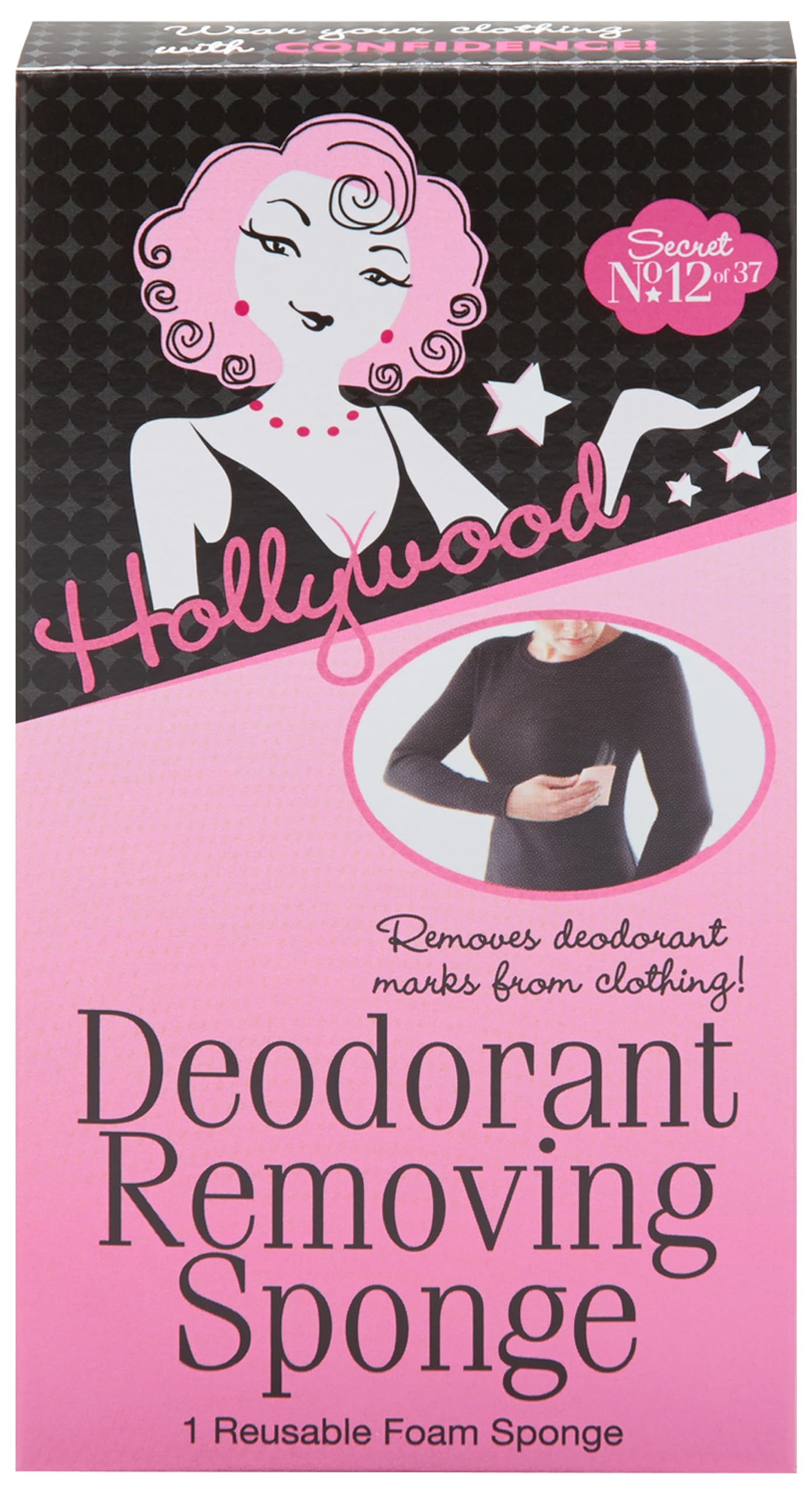 Hollywood Fashion Secrets Deodorant Remover Sponge - Stain Eraser and Reusable Foam Travel Accessory for Clothing, 1 Piece