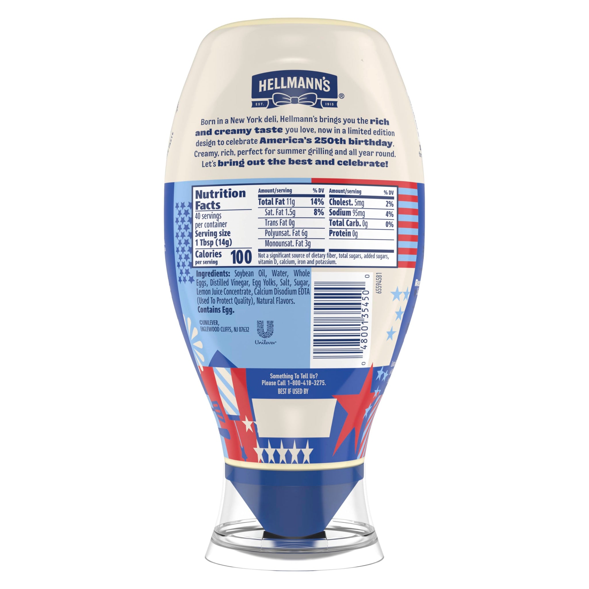 Hellmann's Real Mayonnaise Real Mayo Squeeze Bottle For a Rich Creamy Condiment Gluten Free, Made With Cage-Free Eggs 20 oz