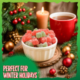 Red & Green Bears Sour Gummy Candy 1-Pound Bag | Strawberry & Apple Gummies | Vegan Candy for Holiday Buffets | Gelatin Free Jelly Bears