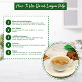 NPG Dried Longan Pulp 16 Oz, Meat Fruit, Gui Yuan, Lung Gan, No Additives, Edible, Perfect for Teas, Snacks, Desserts, Cooking, Premium Quality