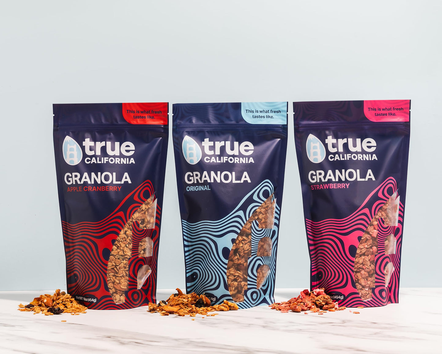 True California Apple Cranberry Granola (1 LB x 2 Packs) Gluten Free, Non-GMO, Clean-Label Ingredients - Plant-Based, Vegan - Made with Almonds