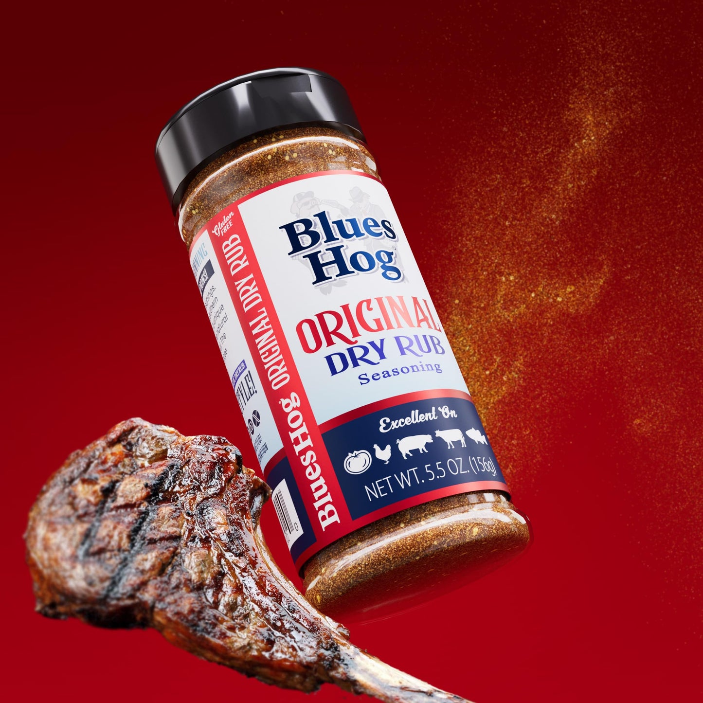 Blues Hog Original Dry Rub Seasoning, Southern Spice Blend, Gluten-Free, All-Natural, Made in the USA, 5.5oz