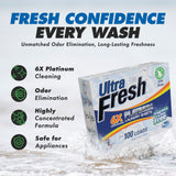 Ultra Fresh Platinum 4 Pack Laundry Soap Detergent Sheets, Ultra Concentrated, Stain Fighting, Fragrance & Dye Free, 400 Loads