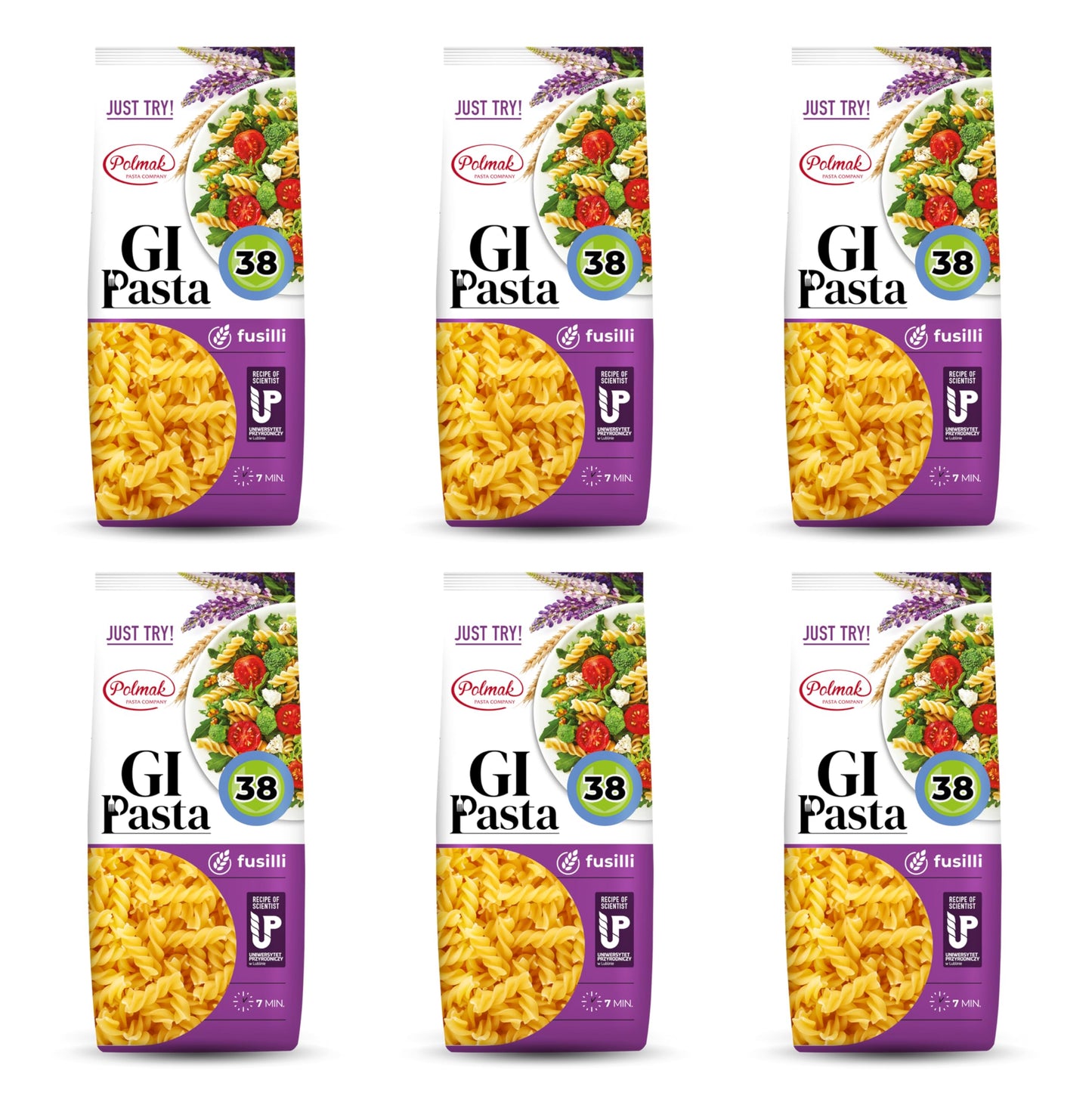 GI Pasta Fusilli, 6-Pack (52.8 oz Total) | Low Glycemic, Italian-Style Spiral Pasta Ideal for Thick Sauces, Salads and Weekly Meal Prep