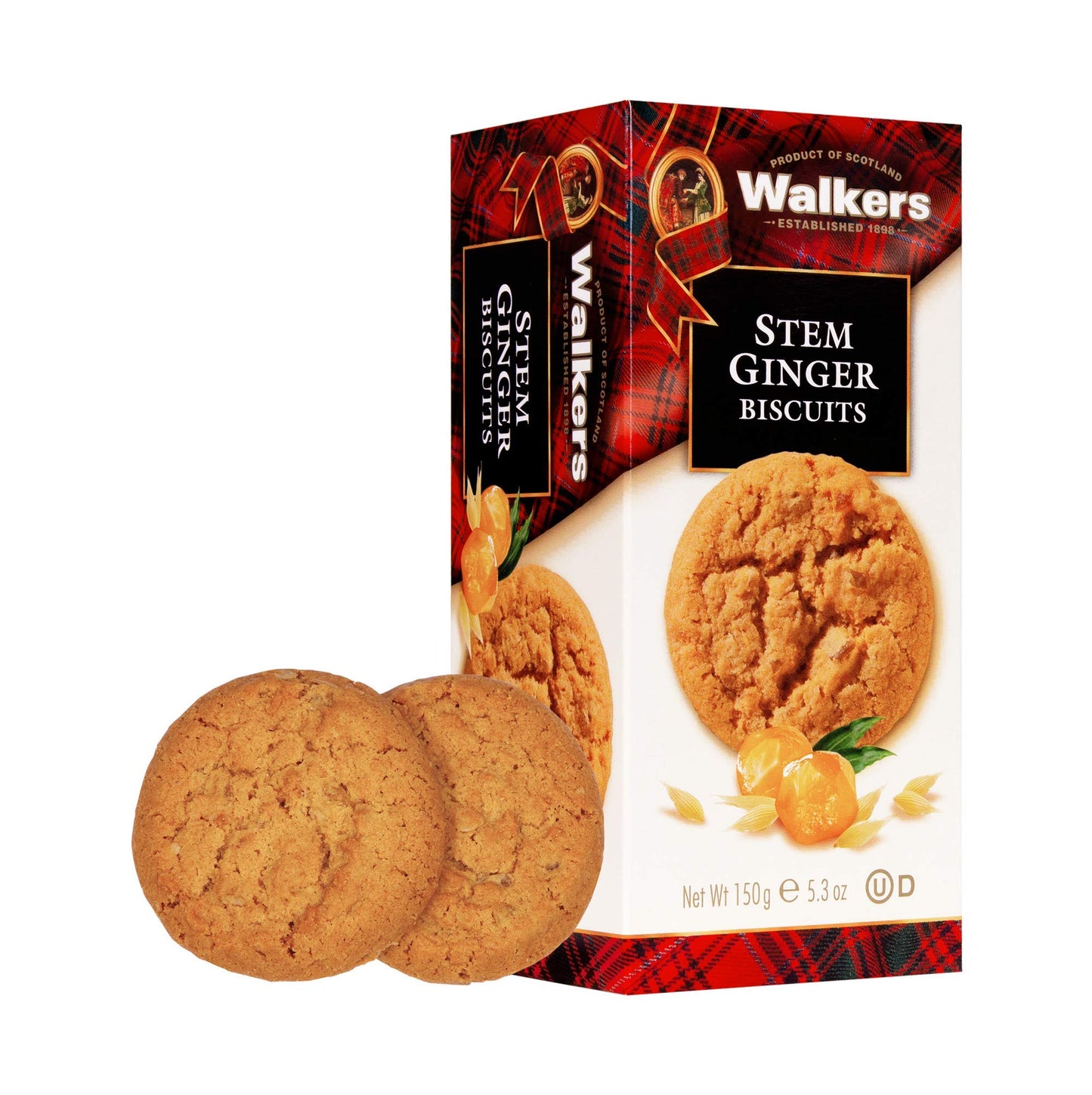 Walker's Shortbread Stem Ginger Cookies, Scottish Style Cookies, 5.3 Oz Box