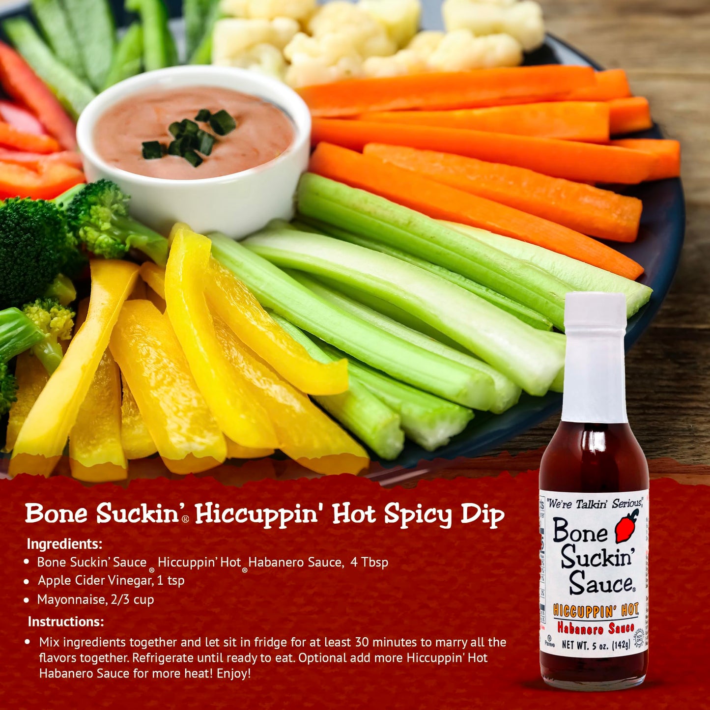 Bone Suckin' Hiccuppin' Hot Habanero Sauce - 5 oz. - Mother Nature's Habanero Heat Infusion - Perfect on All Foods