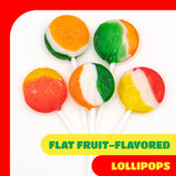 Fruit Lollipops - 40 Count - 1 Lb Pack - Assorted Fruit Hard Candy Individually Wrapped - Flat Suckers for Goodie Bags, Parties & Classroom Rewards