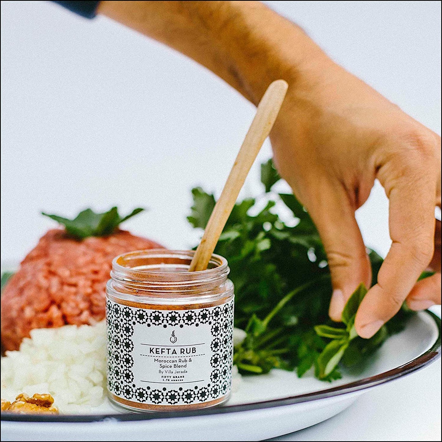 Villa Jerada, Moroccan Kefta Rub & Spice Seasoning Mix Blend, Use on Eggs, Shakshuka, Kofta, Braises & Grills, 1.76 oz (Pack of 1) (KEFTA RUB - 1 JAR