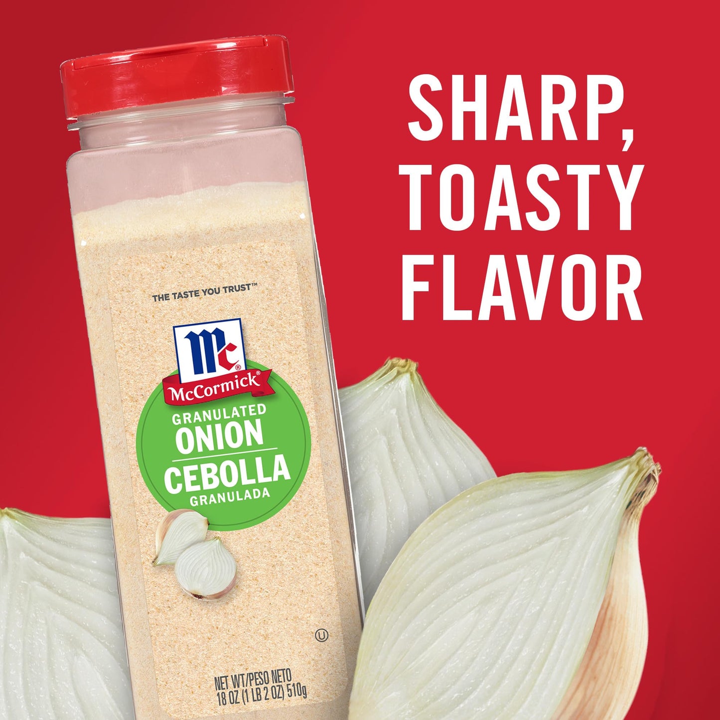 McCormick Granulated Onion, From Whole, White Onions, For Bringing Consistent Flavor to Meals & Recipes, 18 oz