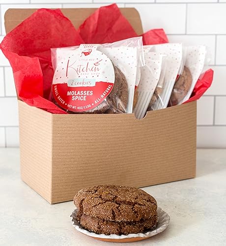Fresh Baked Molasses Spice Cookies - 1 Dozen - Gourmet Gift Box - Gifts For Men & Women - Soft Cookies - Little Red Kitchen Bake Shop
