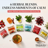 Wissotzky Herbal Tea Gift Set - Variety Pack Sampler (42 Tea Bags) Premium Reusable Gift Box | Caffeine-Free | 6 Exciting Flavors | Individually