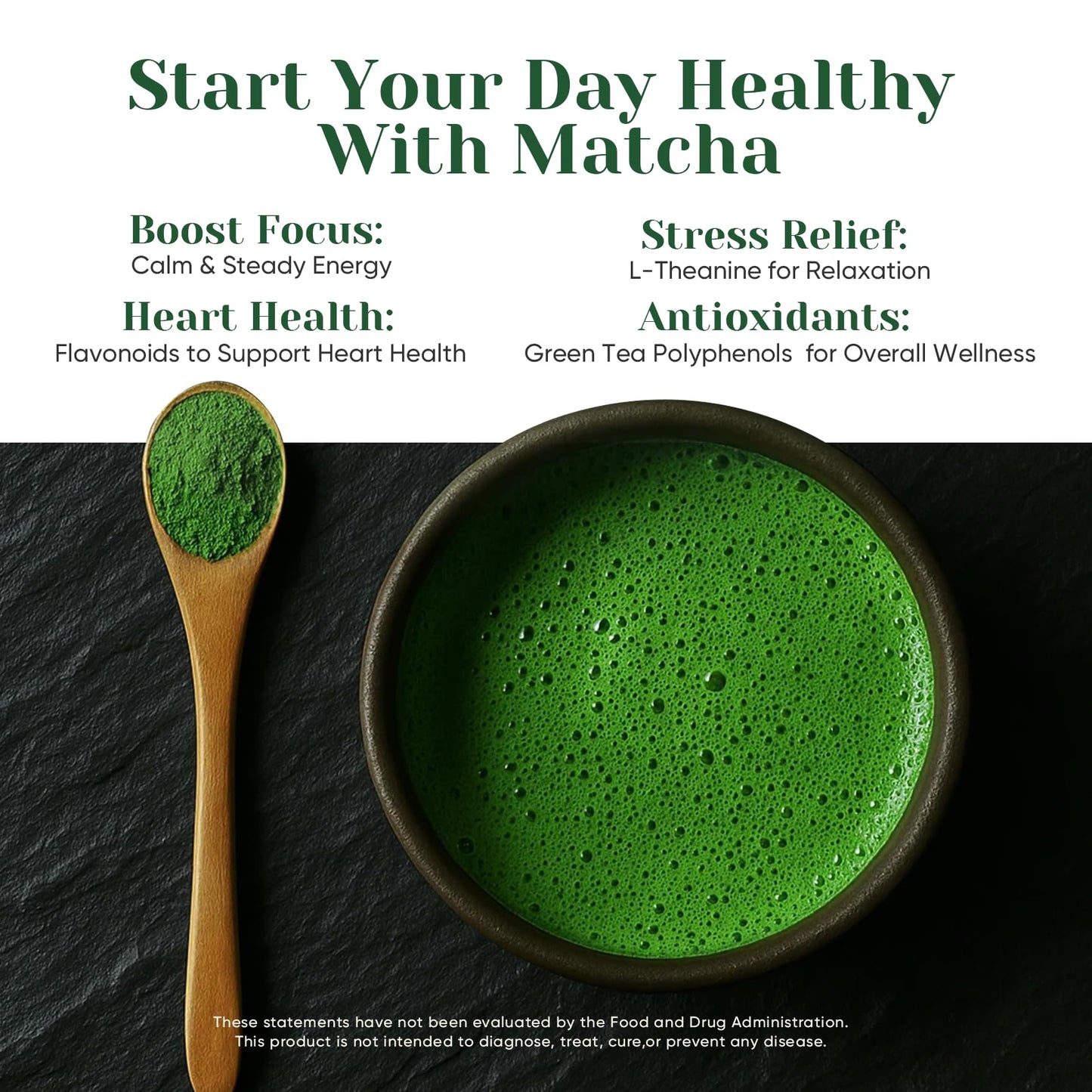 Venture Pal Superior Ceremonial Grade Matcha Powder, 100% Pure First Harvest Matcha Powder, Shade Grown Green Tea - Vegan, Gluten-Free, No Additives