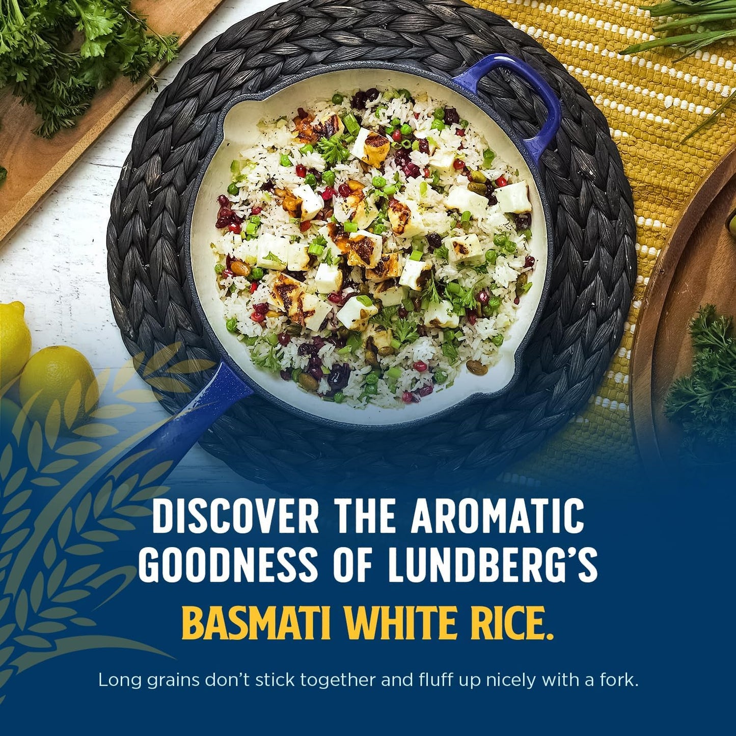 Lundberg Basmati Rice, Organic Long Grain White Rice - Non-Sticky, Fluffy Aromatic Rice, Vegan Food, Healthy Meals, Gluten-Free Rice Grown in California, 32 Oz