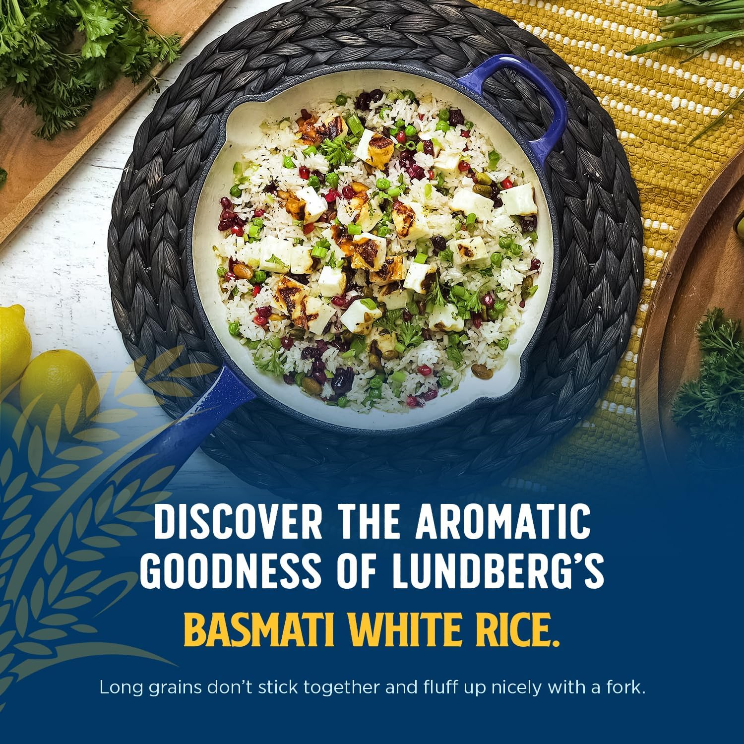 Lundberg Basmati Rice, Organic Long Grain White Rice - Non-Sticky, Fluffy Aromatic Rice, Vegan Food, Healthy Meals, Gluten-Free Rice Grown in California, 32 Oz