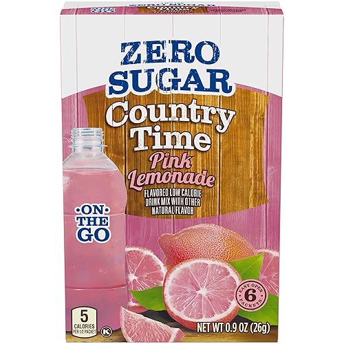 Country Time Sugar-Free Pink Lemonade Drink Mix (6 On-the-Go Packets)