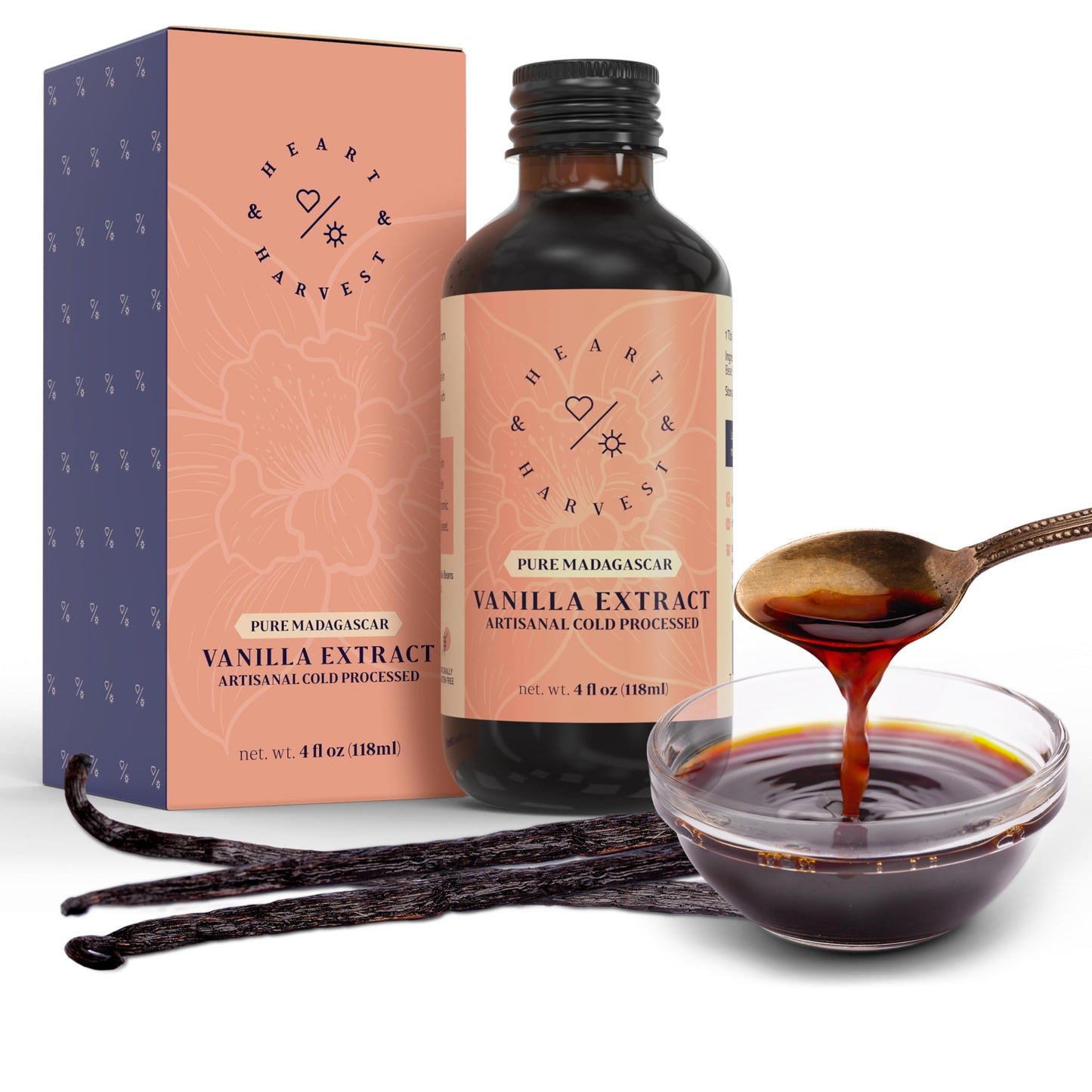 Madagascar Pure Vanilla Extract for Baking - Cold-Pressed Madagascar Vanilla Extract w/ Gift Box - No Added Sugar Vanilla Extract Keto - Real Vanilla