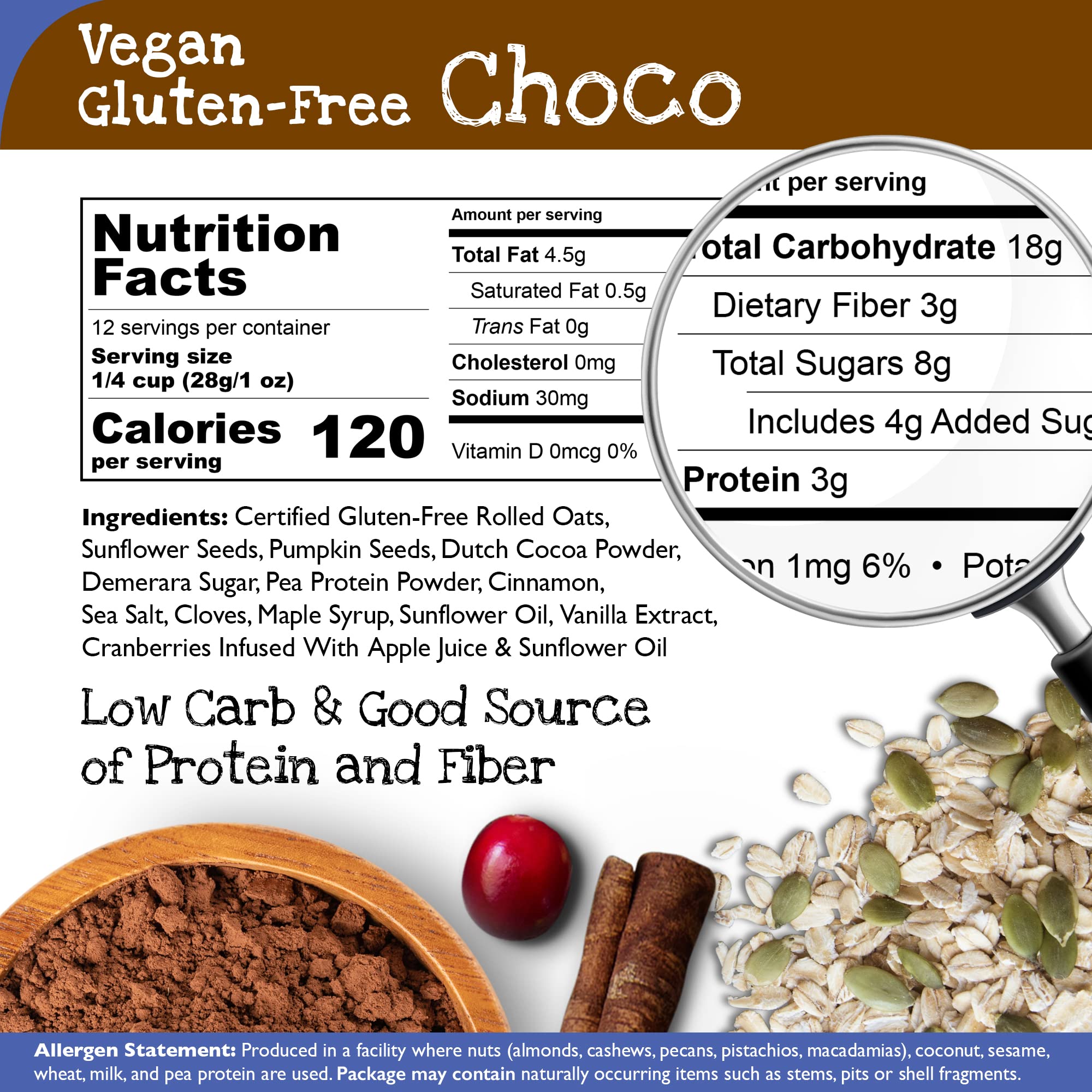 True North Granola - Chocolate Granola Variety Pack - Chocolate & Coconut Granola, All Natural, Non-GMO, 12 oz. (Pack of 2)