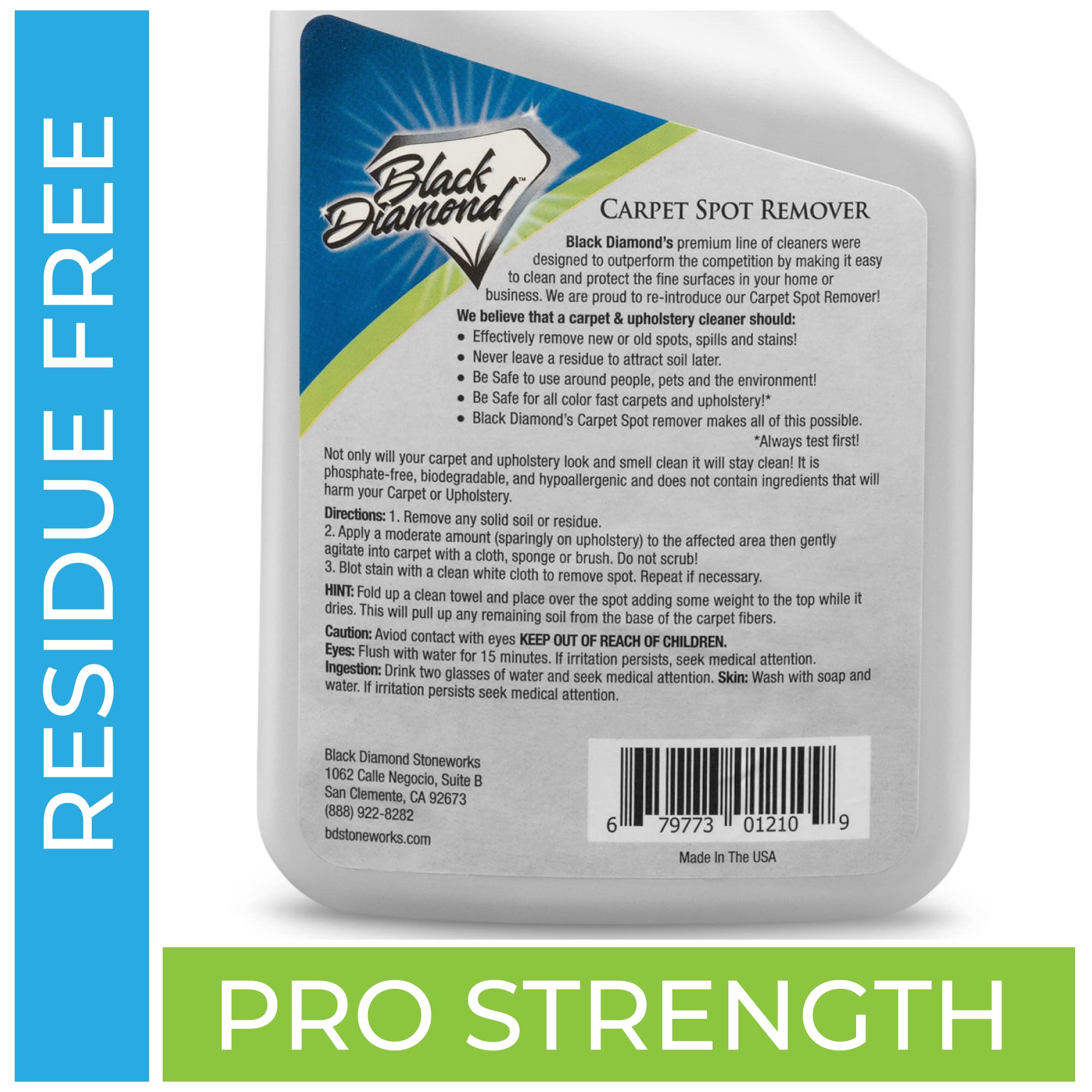 Black Diamond Stoneworks carpet and upholstery cleaner: this fast acting deep cleaning spot and stain remover spray also works great on rugs, couches