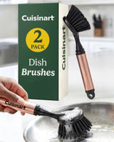 Cuisinart Dish Brush with Handle 2 Pack - Kitchen Scrub Brush for Dishes, Pots & Pans, Non-Scratch Dish Scrubber, Firm Bristles for Sink & Cookware