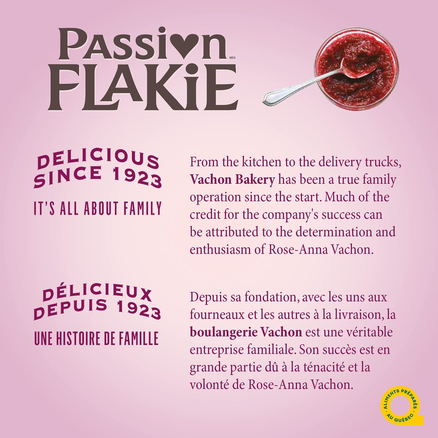 Passion Flakie - Three Fruits, 305g Vachon - Imported from Quebec