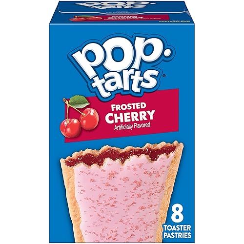 Pop-Tarts Toaster Pastries, Breakfast Foods, Kids Snacks, Frosted Cherry, 13.5oz Box (8 Pop-Tarts)