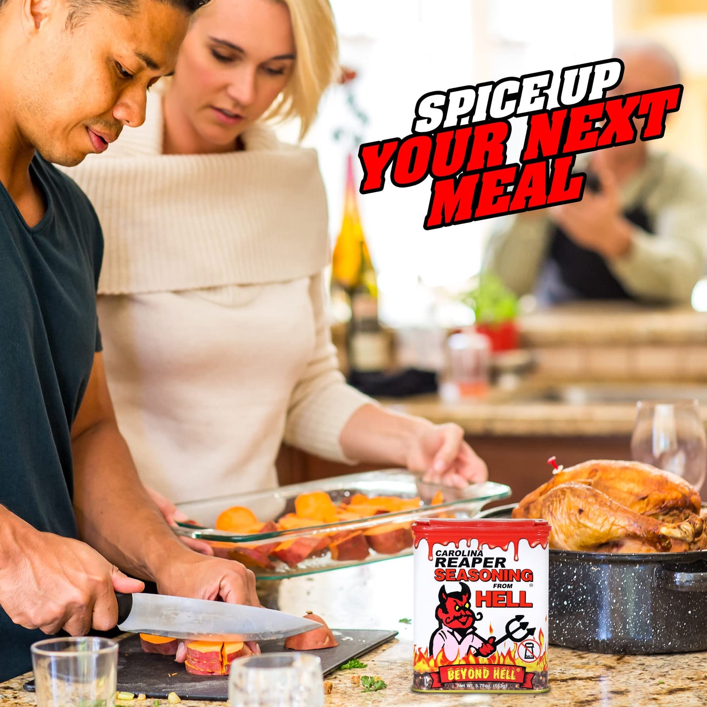Carolina Reaper Seasoning From Hell - 5.25 oz. - SALT FREE Premium Gourmet Spicy Hot Carolina Reaper Seasoning for Buffalo Wings, Steaks, Chicken