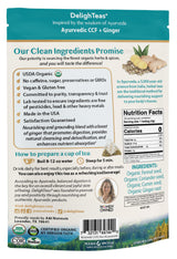 DelighTeas Organic Digest & Detox CCF Tea with Ginger | Eco-Conscious Pyramid Tea Bags | Ayurvedic Cumin Coriander Fennel Ginger Tea | USDA Organic