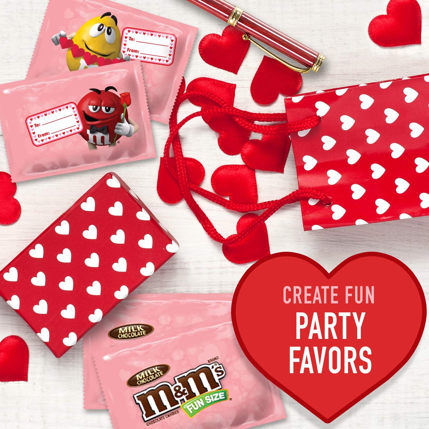 M&Ms Milk Chocolate Valentines Day Exchange Candy, 12.13 Oz (27Piece), 12.13 Oz