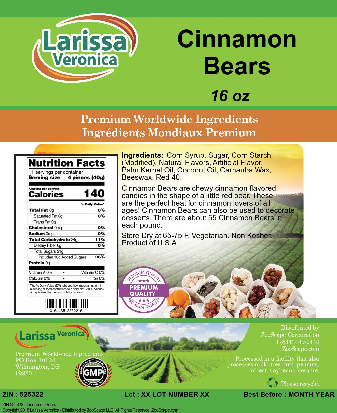 Cinnamon Bears (16 oz, ZIN: 525322)