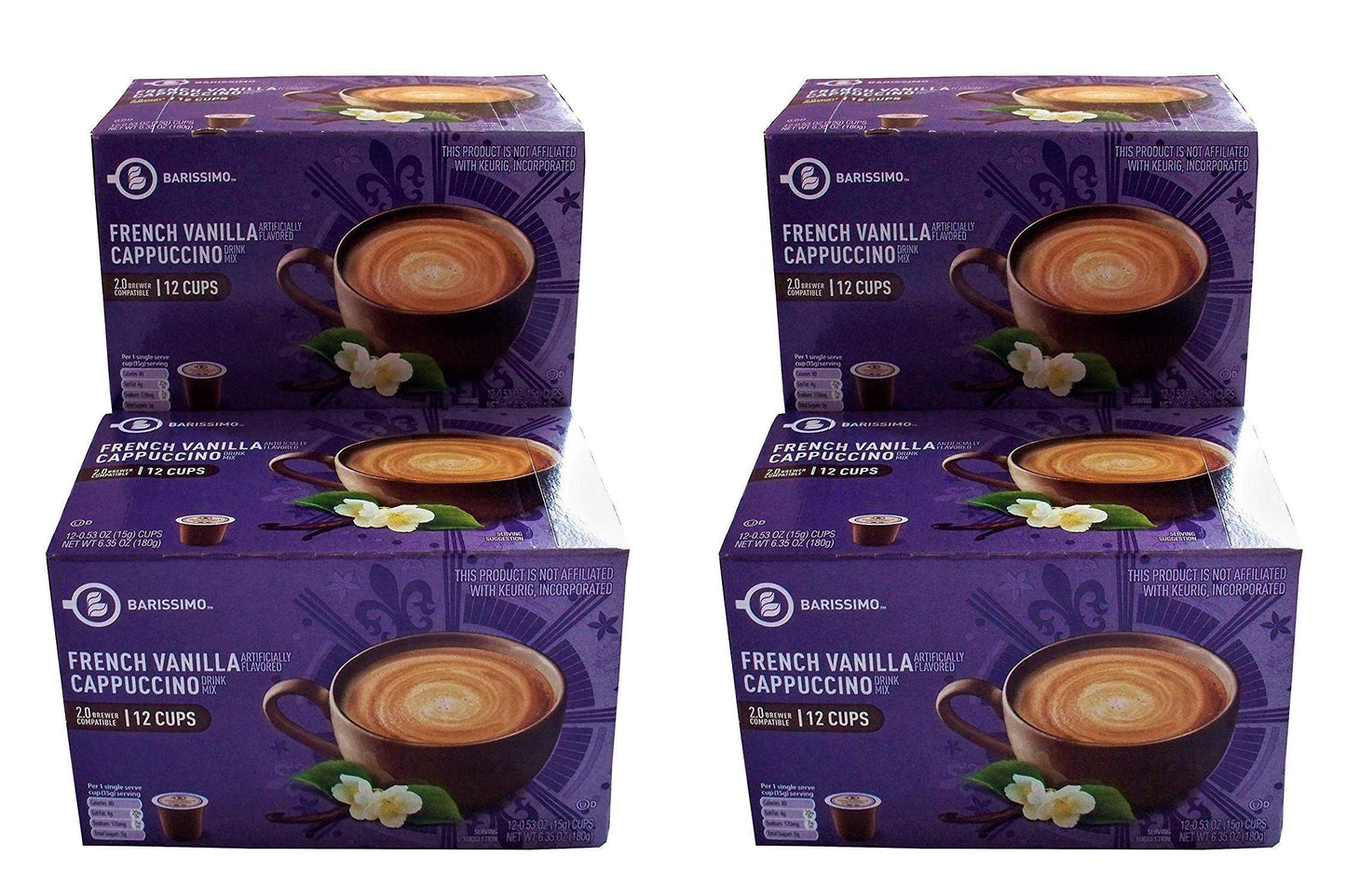 Barissimo French Vanilla Cappuccino Coffee Cocoa Pods 2 Pack K-Cup Compatible Pack of 2