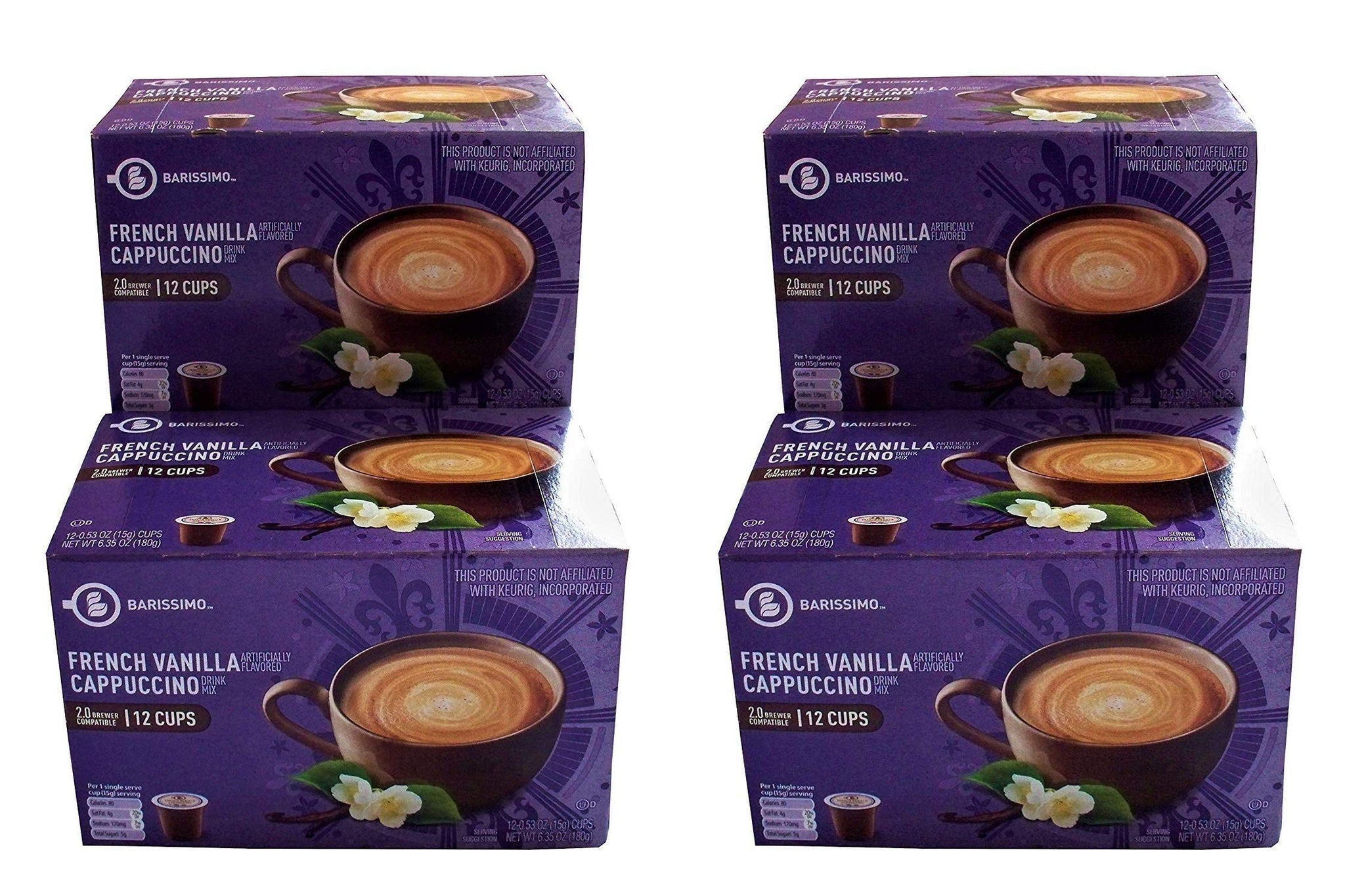 Barissimo French Vanilla Cappuccino Coffee Cocoa Pods 2 Pack K-Cup Compatible Pack of 2
