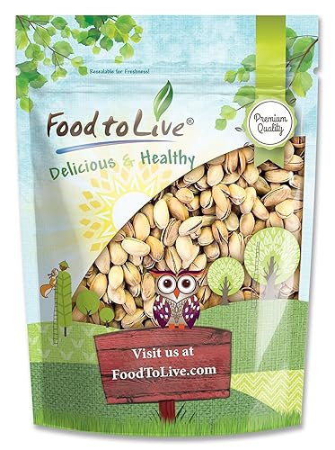 Food to Live Pistachios, Roasted and Salted, 1.5 Pounds - California Dry Roasted Pistachios with Sea Salt, In Shell, Kosher, Vegan Superfood, Bulk