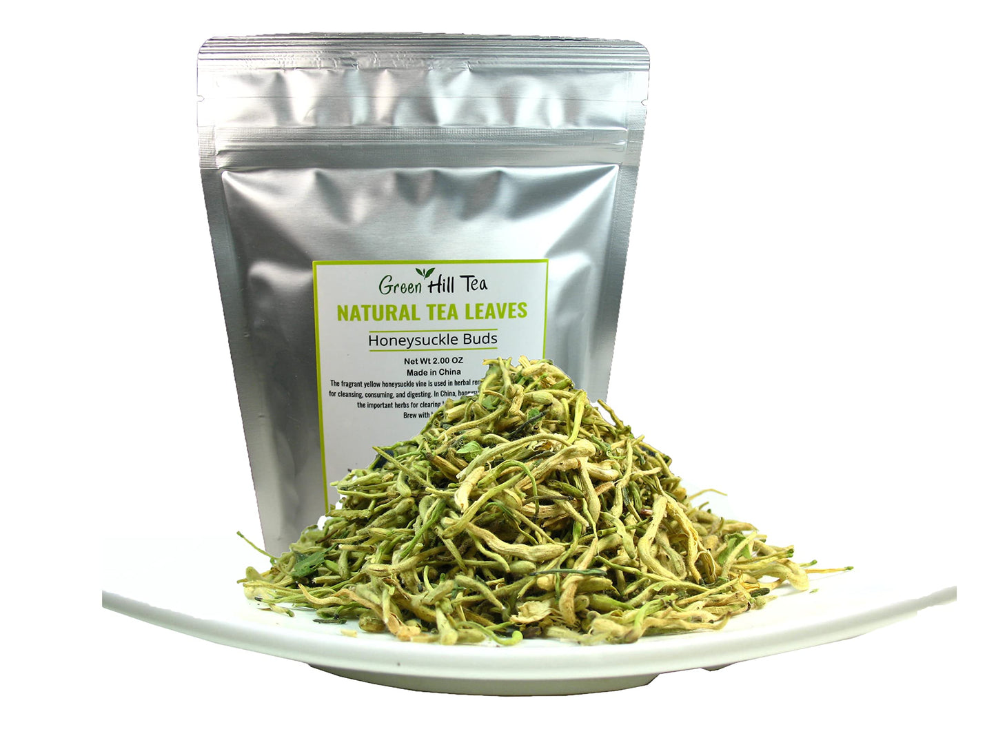 Greenhilltea traditional health herbs 2 OZ (56grams), Honey suckle dried herbal tea honeysuckle buds, 100% Natural, Caffeine free