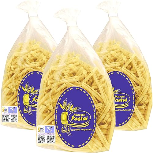 Maestri Pastai, Gourmet Strozzapreti "Priest-Choker" Italian Pasta (Pack of 3), Special "Series 42" Premium Quality Imported from Mercato San