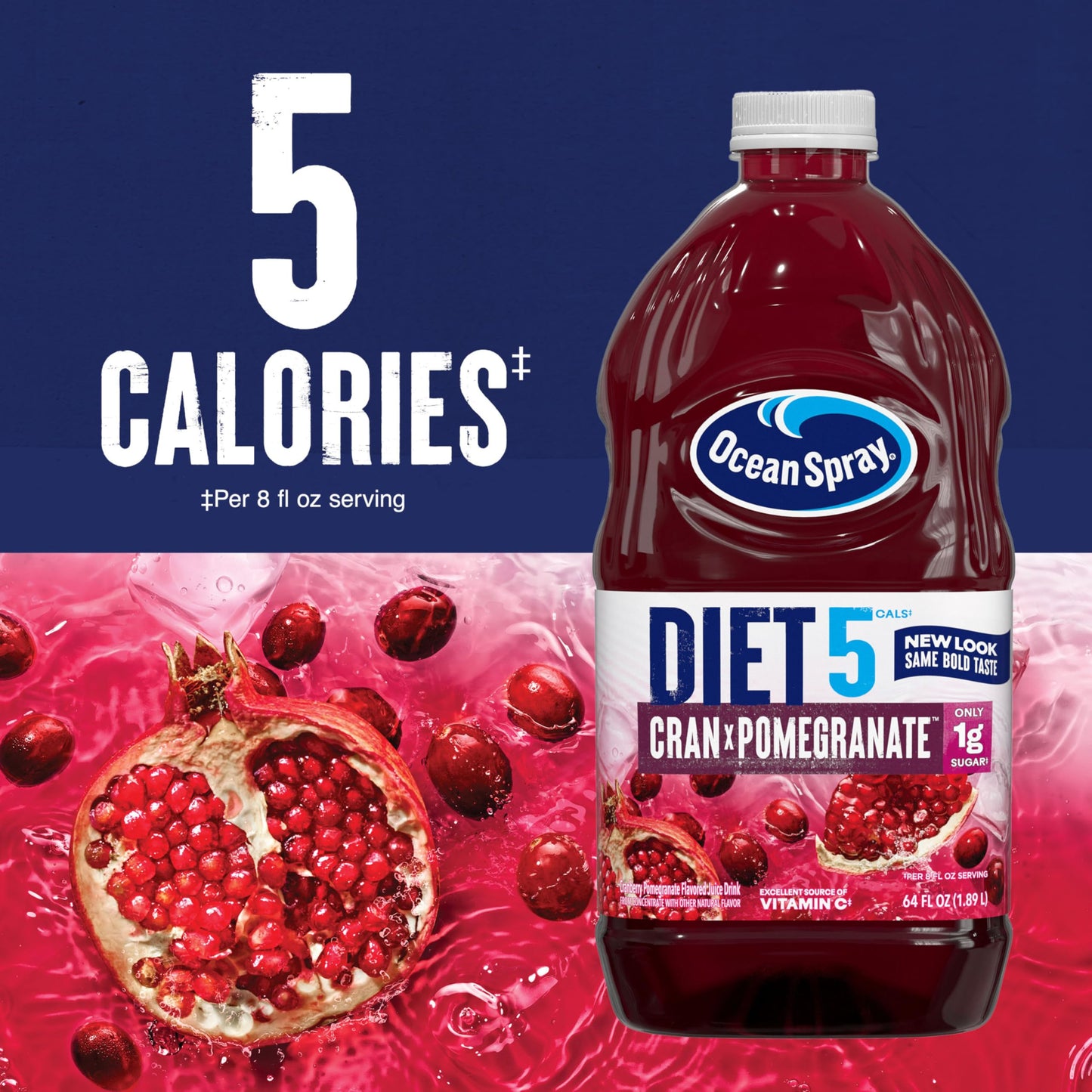 Ocean Spray® Diet Cran-Pomegranate™ Cranberry Pomegranate Juice Drink, 64 Fl Oz Bottle (Pack of 1)