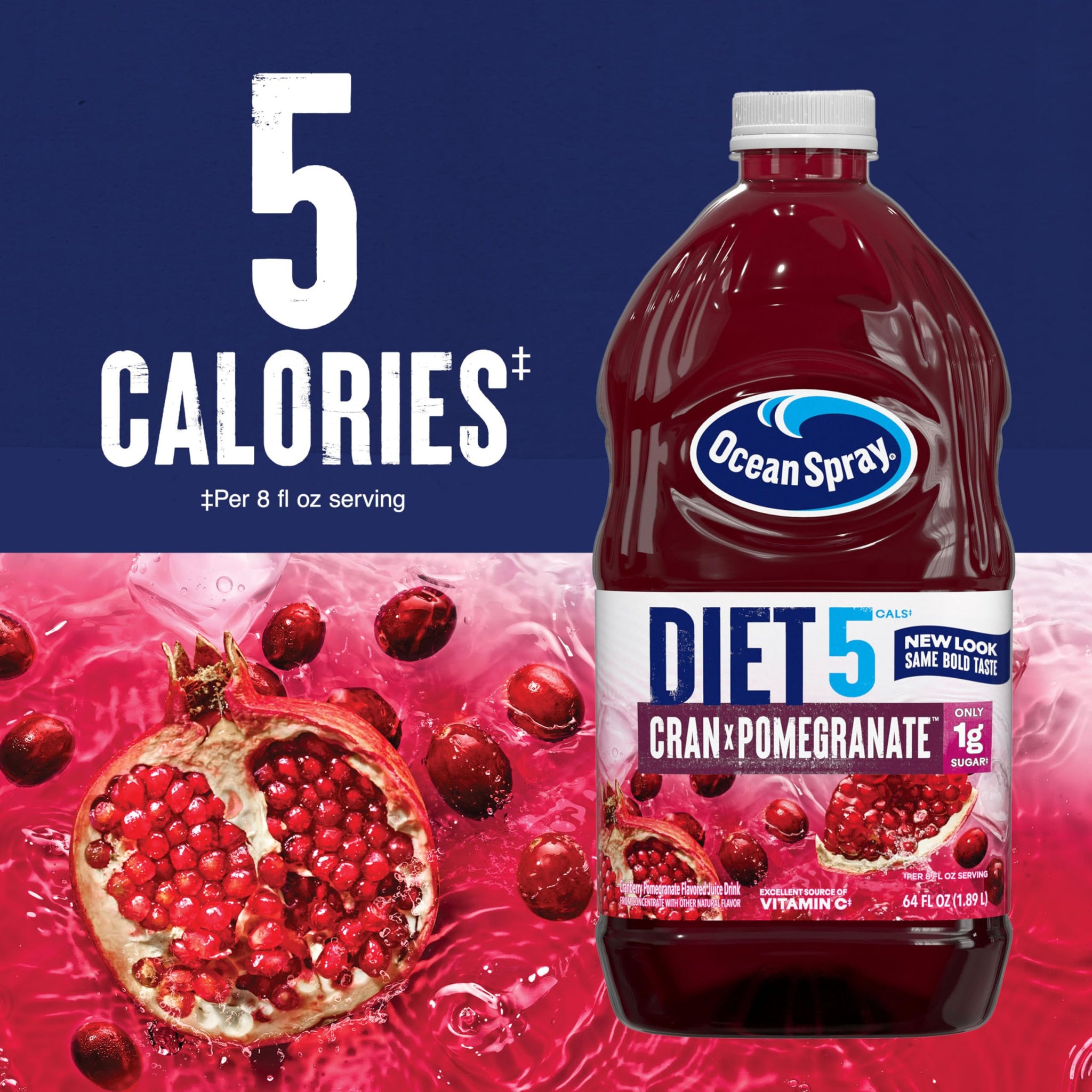Ocean Spray® Diet Cran-Pomegranate™ Cranberry Pomegranate Juice Drink, 64 Fl Oz Bottle (Pack of 1)