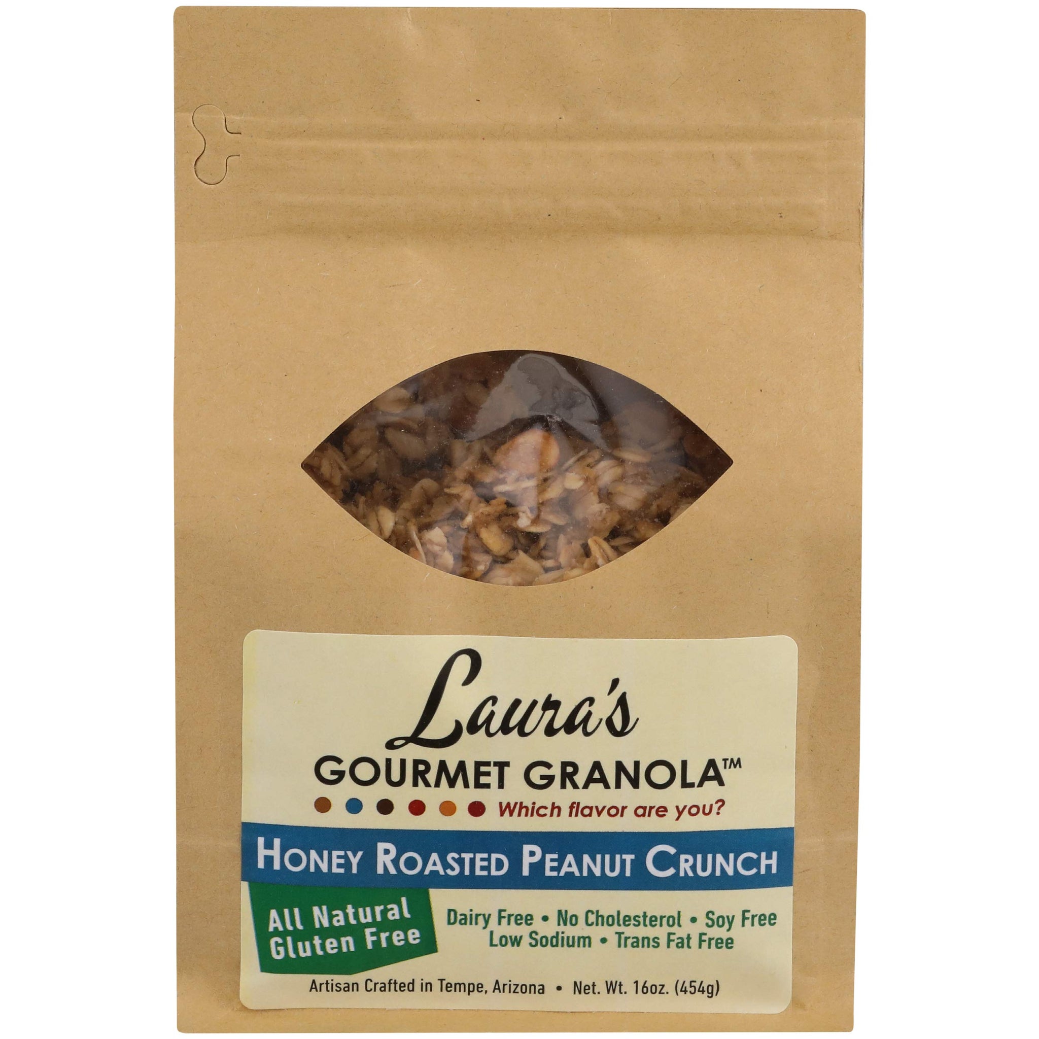 Laura's Gourmet Granola Honey Roasted Peanut Crunch, 16-Ounce Packages (Pack of 4)