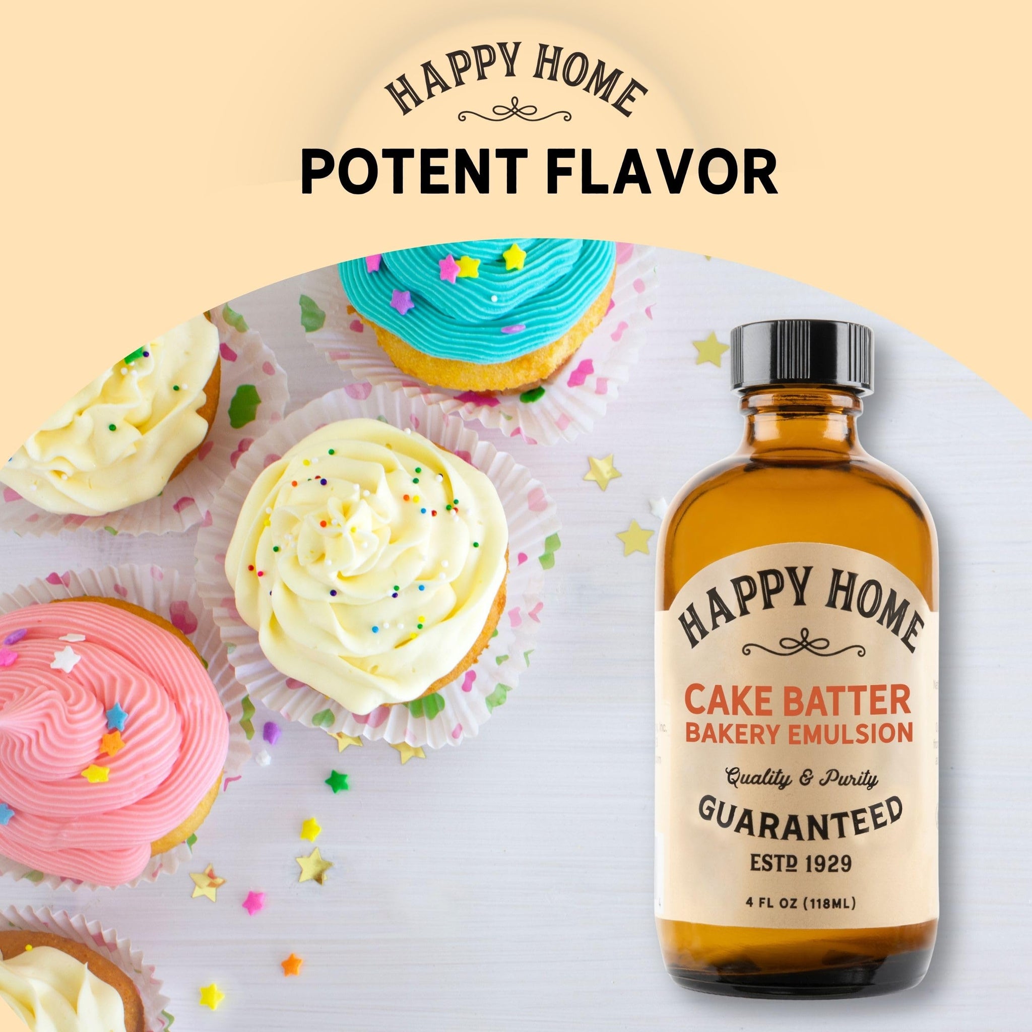 Happy Home Cake Batter Bakery Emulsion, Kosher, Gluten-Free, Dairy-Free, Nut-Free, 4 fl oz