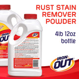 Iron OUT Rust Stain Remover Powder, Remove Rust Stains in Bathrooms, Kitchens, Appliances, Laundry, and Outdoors, 4.75 Pound Bottle 3-Pack