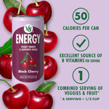 V8 Energy Black Cherry Energy Drink, 8 fl oz Can (24 Pack)