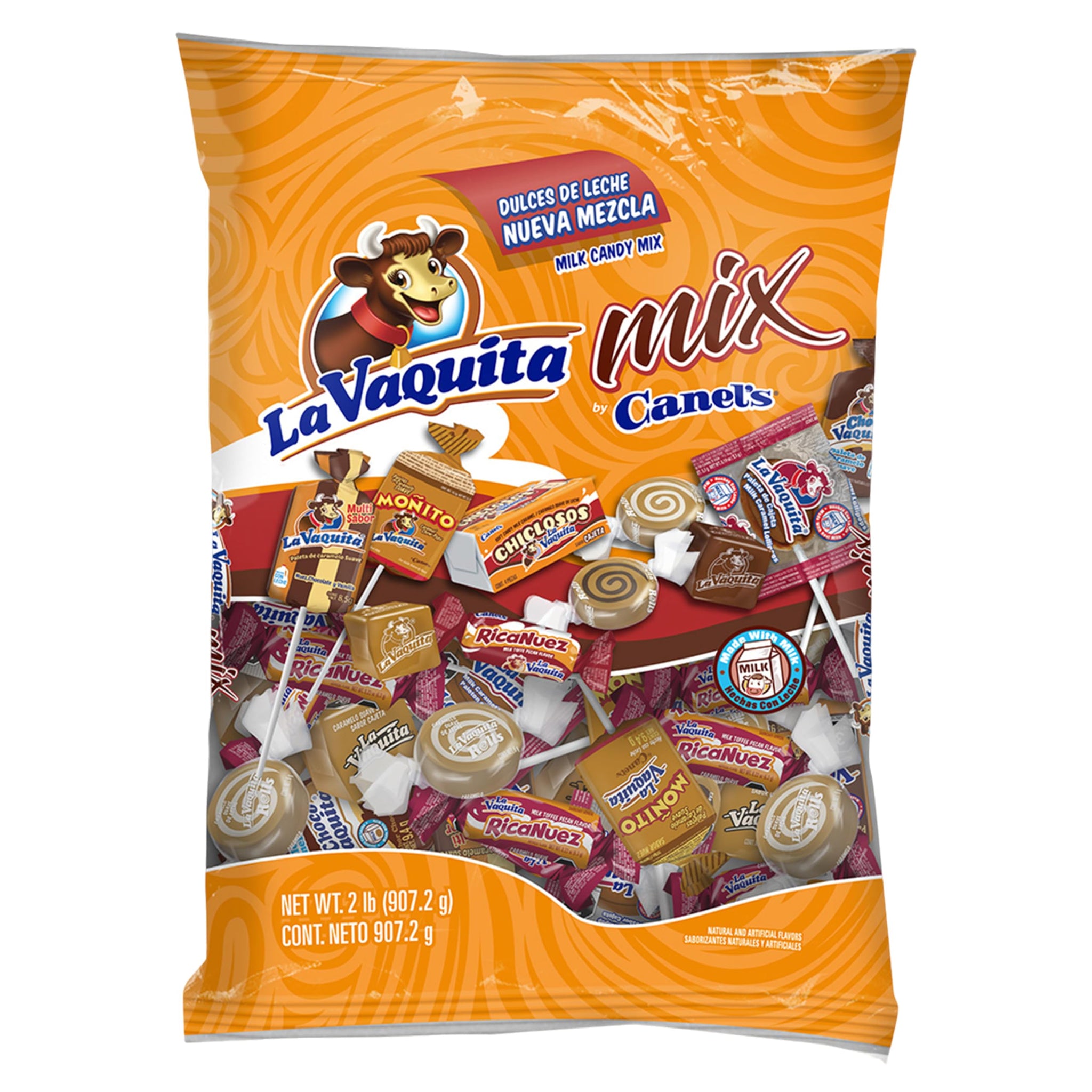 Canel's La Vaquita Assorted Milk Candy Mix, with Caramels, Coconut, Chocolate, and Pecan, Soft and Hard Candy and Lollipops, for Parties and Sharing