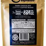 Edible Espresso - Dark Chocolate Covered Coffee Beans 150mg caffeine = one cup of coffee! Plant-based, Dairy-Free Natural Energy. (1 pound / 16