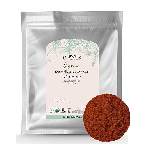 Starwest Botanicals Paprika Powder Organic - Dried Seasoning Spice for Cooking, Use for Chili, Potato Salad, Curry, Sauces, & More, Sweet & Smoky