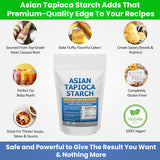 Tapioca Flour for Baking - Tapioca Starch Powder 2.5 lb Resealable Poly Bag - Non-GMO, Gluten Free, Vegan, Kosher, Plant Based, Cooking & Boba Pearls