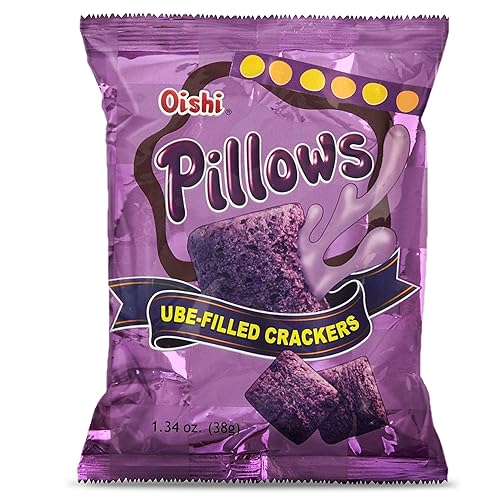 Oishi Pillows Ube Filled Crackers,1.34 Ounce Pack of 5
