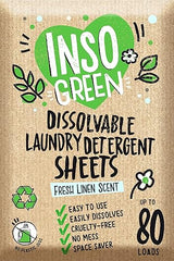 Eco Laundry Detergent Sheets - 80 Loads Laundry Sheets Detergent - 40 No Plastic Jug Washer Soap Sheet - No Mess & Space-Saving Travel Friendly