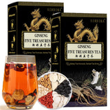 Ginseng Five Treasure Tea, Kidney Teas Formula Ginseng Six Treasure Tea, 6 Precious Ingredients Formula, Traditional Chinese Herbal Cleanse DetoxTea